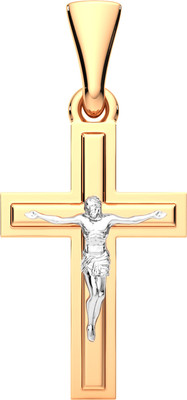Крестик из комбинированного золота ZORKA 430149.14K.B.ZZ.REL