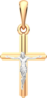 Крестик из комбинированного золота ZORKA 430185.14K.B.REL