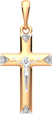 Крестик из комбинированного золота ZORKA 440511.14K.B.ZZ.REL (с фианитами)