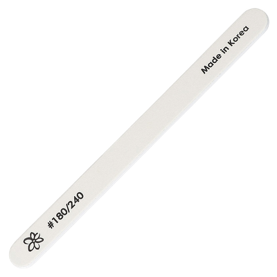 Пилка для ногтей IRISK овальная #180/240 17.5x1.5x0.3см (белый)