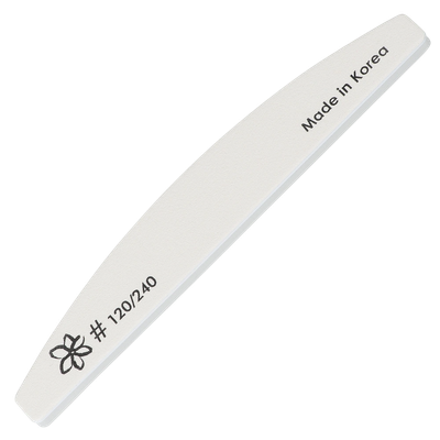 Пилка для ногтей IRISK лодка #120/240 18x0.7см (белый)