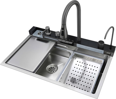 Мойка кухонная со смесителем Cerutti Spa Gloria Nano Embos CT11888 (матовый хром)