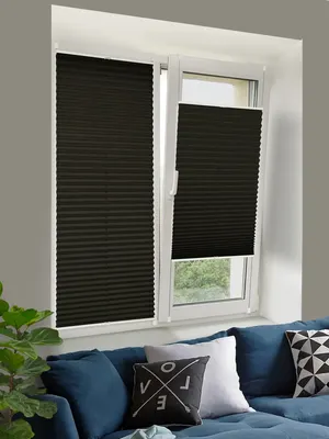 Штора-плиссе Delfa Crep BLO СПШ-36205 (52x160, черный)