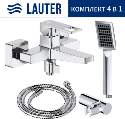 Смеситель Lauter Cascade 21CK6615C с лейкой Relexa Serene 21S00103