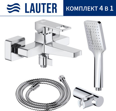 Смеситель Lauter Cascade 21CK6615C + 21СКFG80101C + 21S00126 + 21CKFS90120