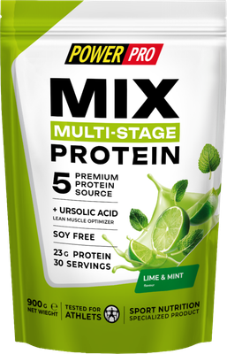 Протеин POWER PRO MULTI-STAGE MIX (900г, лайм/мята)