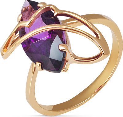 Кольцо из желтого золота Кристалл CA30700226773 (р.17, с аметистом)