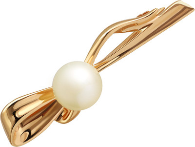 Брошь из желтого золота Кристалл CM01100226773 (с жемчугом)