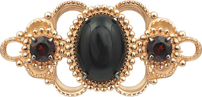Брошь из желтого золота Кристалл CH79100226773 (с агатом и гранатом)