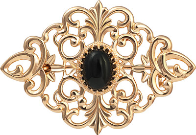 Брошь из желтого золота Кристалл CJ13900226773 (с агатом)