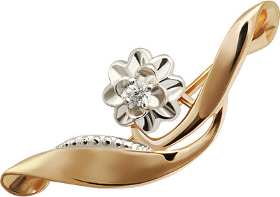 Брошь из желтого золота Кристалл CJ99200226773 (с фианитом)