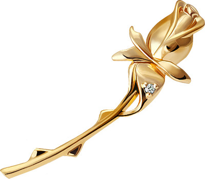 Брошь из желтого золота Кристалл CJ94000226773 (с фианитом)