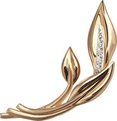 Брошь из желтого золота Кристалл CJ83500226773 (с фианитом)