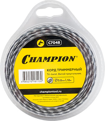 Леска для триммера Champion Tri-twist 3.0мм / C7048 (12м)