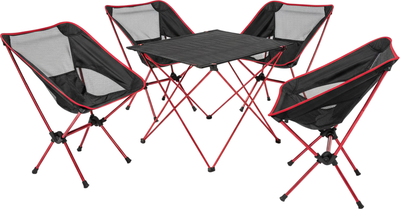 Комплект складной мебели Sundays ZC-CT005/ZC-CC012-1 (4шт, черный)