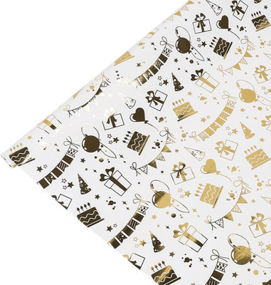 Набор бумаги для оформления подарков Darvish С Днем рождения / DV-15889 (3шт)