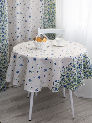 Скатерть Моготекс 1954Д-01/1Диам150 рис.1 5170/1 Васильки