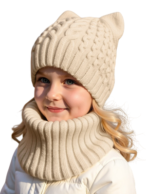 Набор головных уборов детский Amarobaby Charm / AB-OD25-CH16/33-50 (р.50-52, молочный)