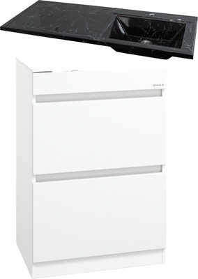 Тумба с умывальником Onika Милтон 48 104801 + Marko Марсал 110 R (черный мрамор)