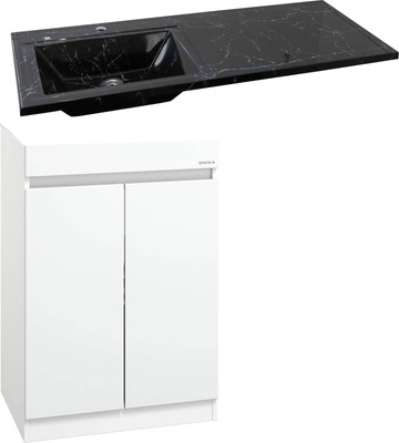 Тумба с умывальником Onika Милтон Нова 48 104803 + Marko Марсал 110 L (черный матовый)