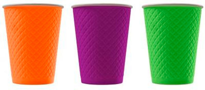 Набор бумажных стаканов Суперпак Waffle Color двухслойные 250мл (25шт)