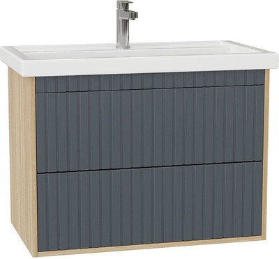 Тумба с умывальником Onika Дайлер 80 / 108062 + Kirovit Фостер 80 4640021064733 (графит/дуб сонома)