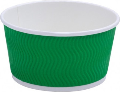Набор одноразовых контейнеров Суперпак гофрированные Зеленая волна Д=135мм 720мл (50шт)