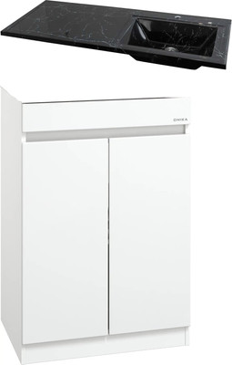 Тумба с умывальником Onika Милтон Нова 48 104802 + Marko Марсал 110 R (черный мрамор)