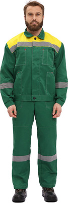 Комплект рабочей одежды УРСУС Легион КОС817-125 (темно-зеленый/желтый, 48-50/170-176)
