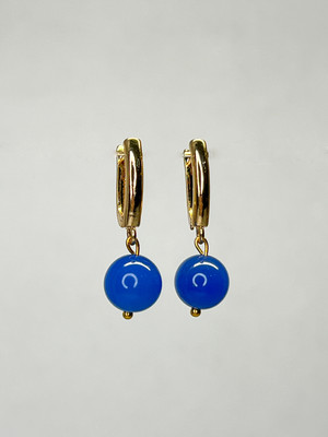 Серьги Wolves Агат Позолота 1751 (синий)