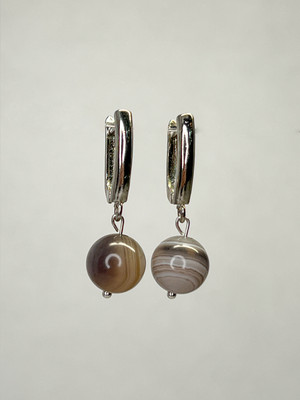 Серьги Wolves Агат Серебрение 1756 (бразильский)