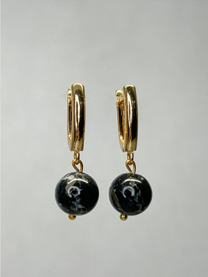 Серьги Wolves Варисцит Позолота 1779 (черный)