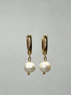 Серьги Wolves Жемчуг натуральный 10мм Позолота 1795 (белый)