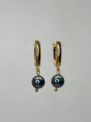 Серьги Wolves Жемчуг Майорка 8мм Позолота 1803 (черный)