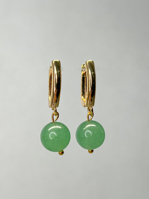 Серьги Wolves Нефрит Позолота 1827