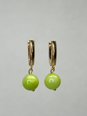 Серьги Wolves Оникс Позолота 1835 (зеленый)