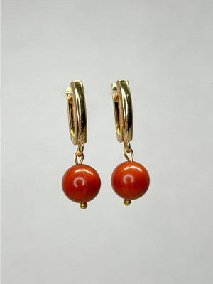 Серьги Wolves Яшма Позолота 1881 (красный)