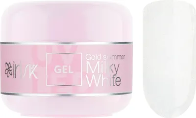 Моделирующий гель для ногтей IRISK ABC тон 12 Milky White (Gold shimmer) (15мл)