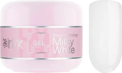 Моделирующий гель для ногтей IRISK ABC тон 13 Milky White (Silver shimmer) (15мл)