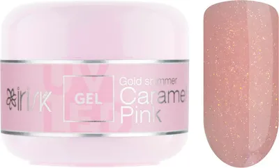 Моделирующий гель для ногтей IRISK ABC тон 17 Caramel Pink (Gold shimmer) (15мл)