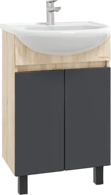 Тумба с умывальником Onika Милтон 55 105560 + Rosa Уют 55 белый