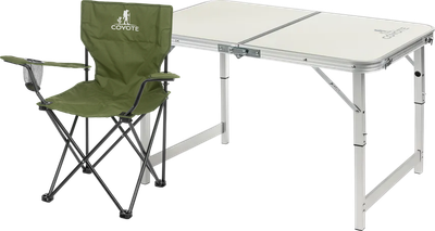 Комплект складной мебели Coyote Стол HYT003 50x80см + Кресло HYA016S (4шт, зеленый)
