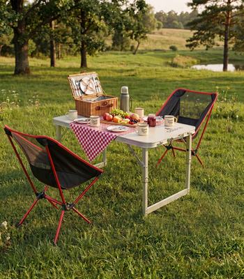 Комплект складной мебели Coyote Стол HYT003 50x80см + Кресло Sundays ZC-CC012-1 (2шт, черный)