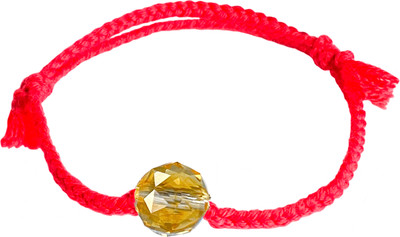Браслет Wolves Красная нить с топазом 2038 (с бриллиантовой огранкой)