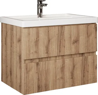 Тумба с умывальником Onika Дарон 60 / 106165 + Kirovit Фостер 60 (дуб крафт золотой)