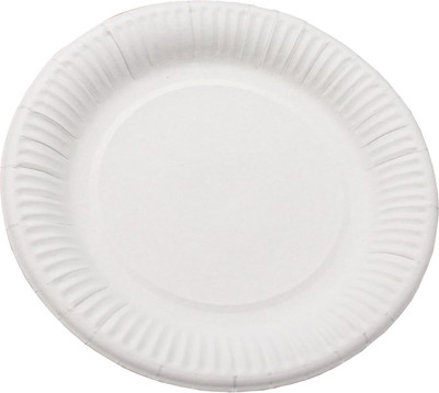 Набор одноразовых тарелок Суперпак картонные мелованные D=180мм (100шт, белый)