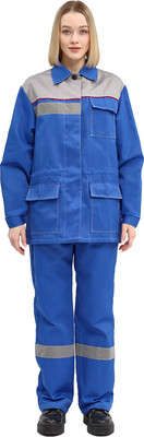 Комплект рабочей одежды УРСУС Ударник КОС530-038 (василек/светло-серый, 60-62/158-164)