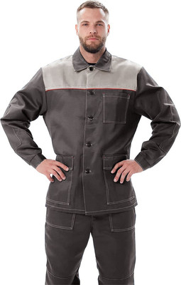 Комплект рабочей одежды УРСУС Дамаск КОС316-303 (темно-серый/светло-серый/красный, 44-46/182-188)