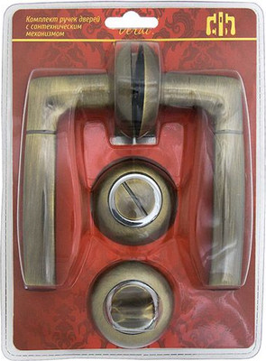 Ручка дверная Lorena 11AB/70 (бронза, механизм L70+завертка)