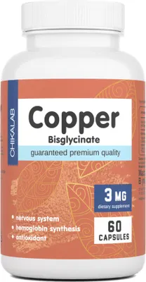 Минерал Chikalab Copper Bisglycinate (60 капсул)